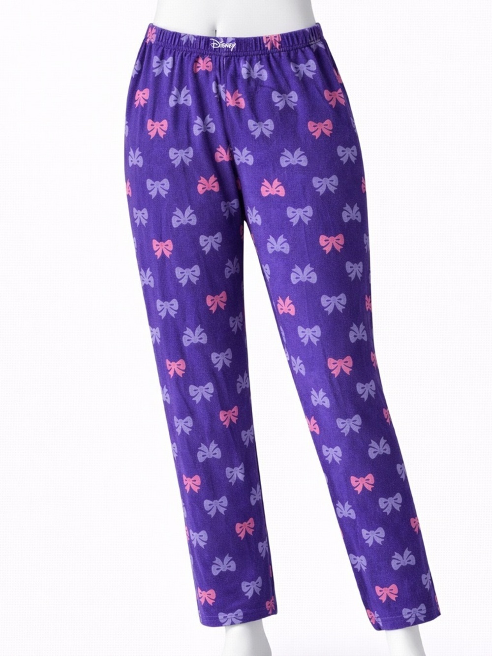 Disney Purple Pajama Bottoms with Pink/Light Purple Bow Print size medium
